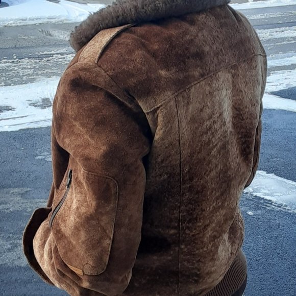 Vintage Sergio Valente Faux Sheepskin Bomber Jacket- Women's Size SM/ M - Picture 5 of 12